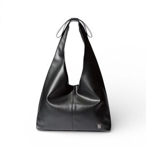 Victoria’s Secret Black Bow Tote Hobo Bag 23.25"H x 15"W x 6.75"D New  Purse